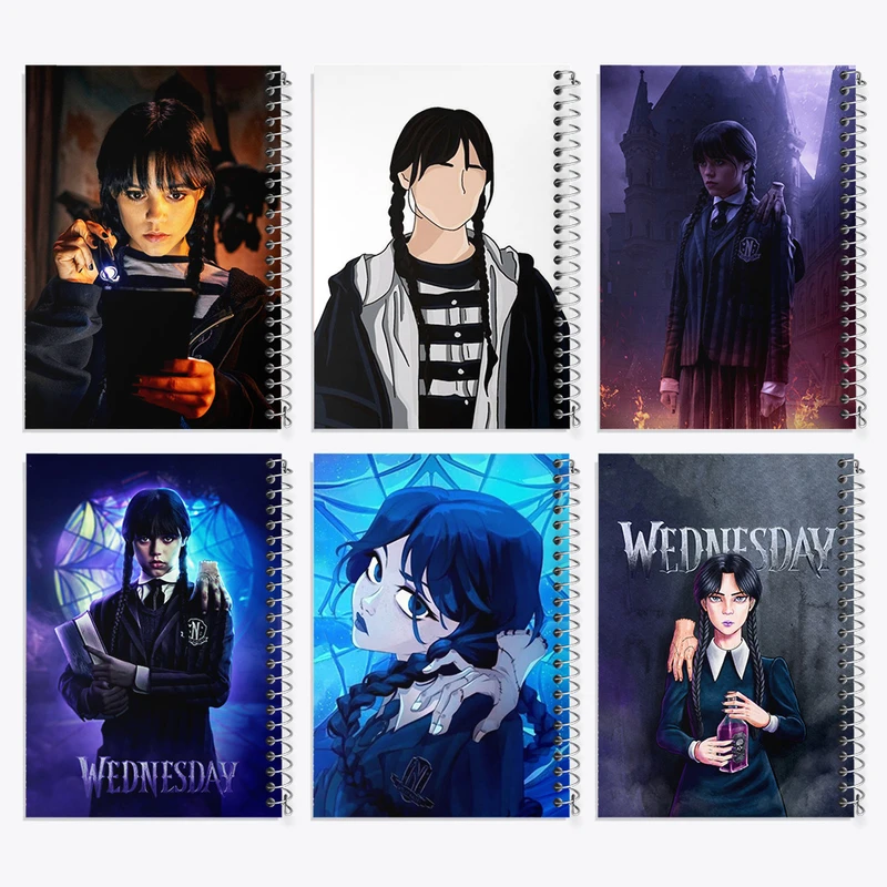دفتر نقاشی 50 برگ خندالو طرح ونزدی (Wednesday) کد 730 مجموعه 6 عددی