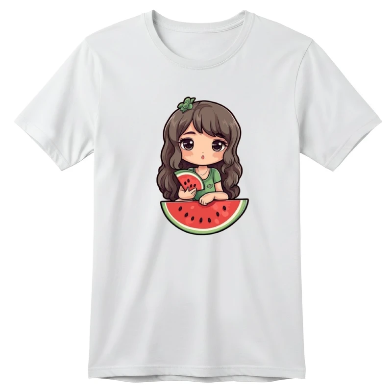 تی‌شرت آستین کوتاه بچگانه مدل دخترک یلدایی کد v31 