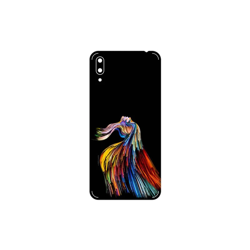 برچسب پوششی ماهوت مدل Rainbow Hair Digital Art مناسب برای گوشی موبایل هوآوی Y7 Pro 2019