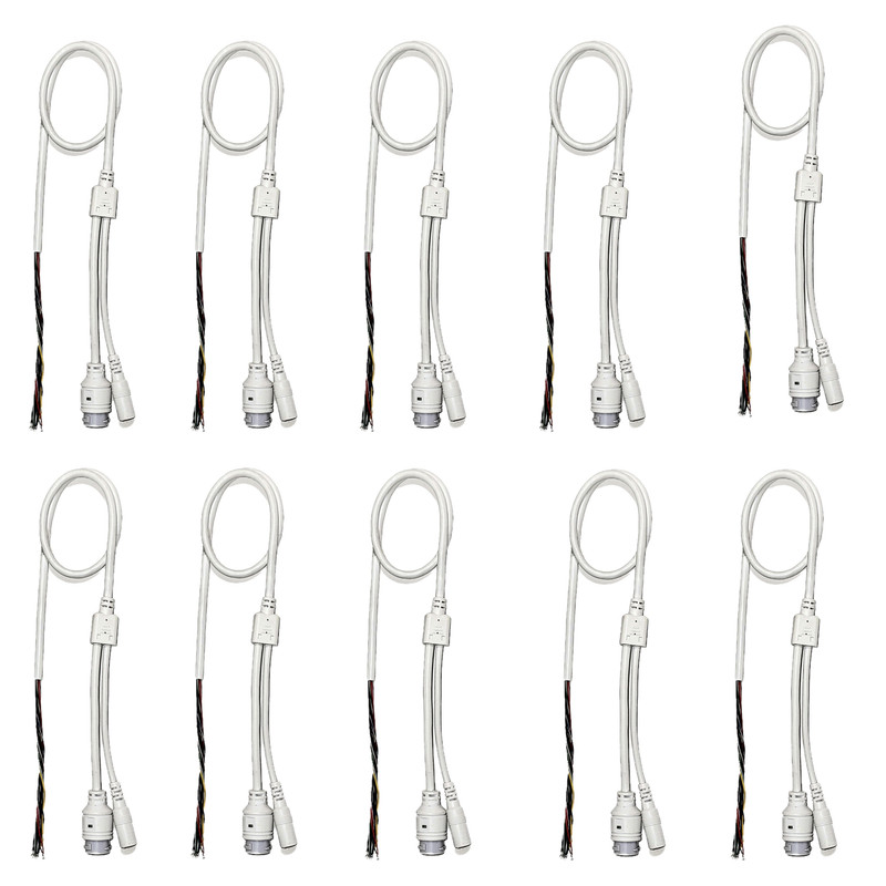 کابل تعمیر دوربین مداربسته تحت شبکه مدل POE IP CABLE 11PIN بسته 10 عددی