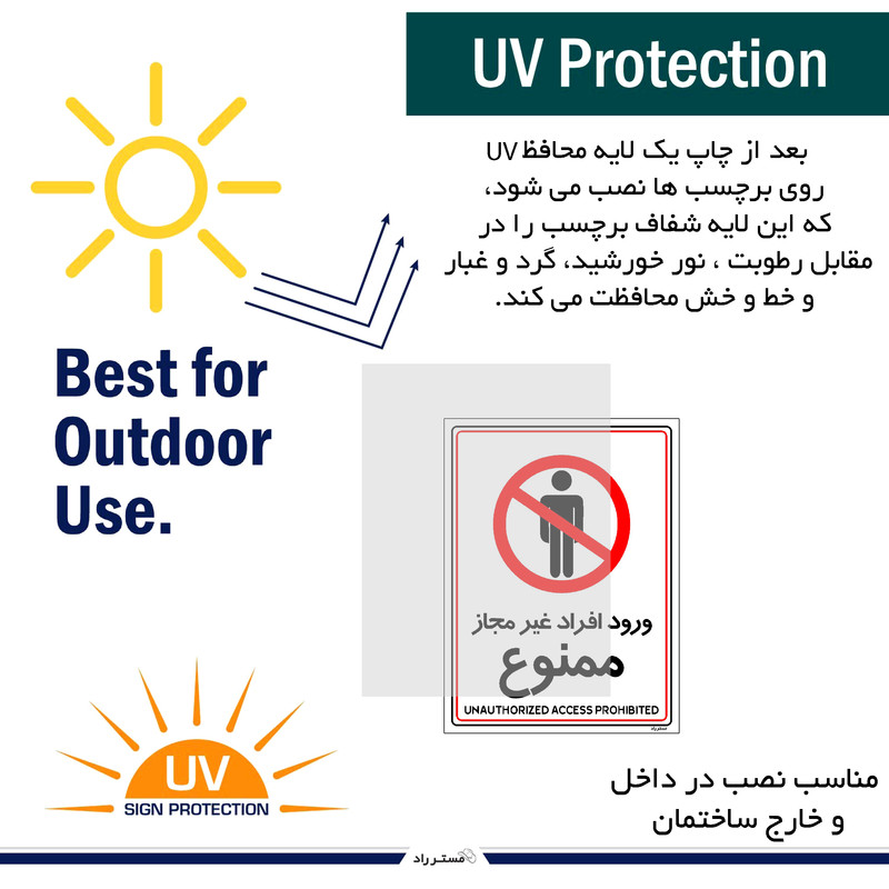 برچسب ایمنی مستر راد طرح ورود افراد غیرمجاز ممنوع مدل HSE-OSHA-1055