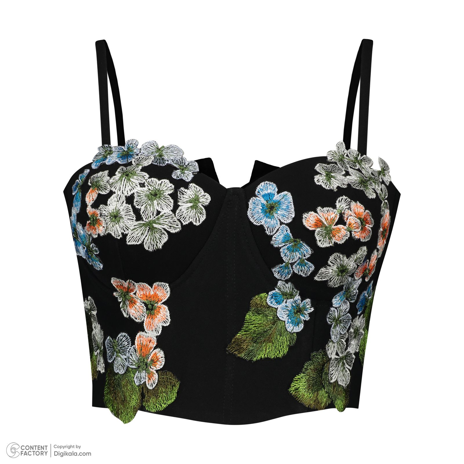 نیم تنه زنانه گره استایل مدل ماه بانو گلدار  -  - 2