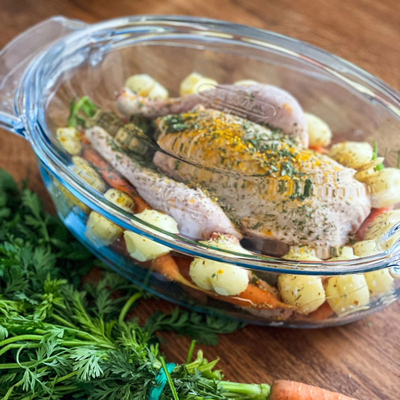 ظرف پخت پیرکس مدل مرغ خوری کد 5/8L