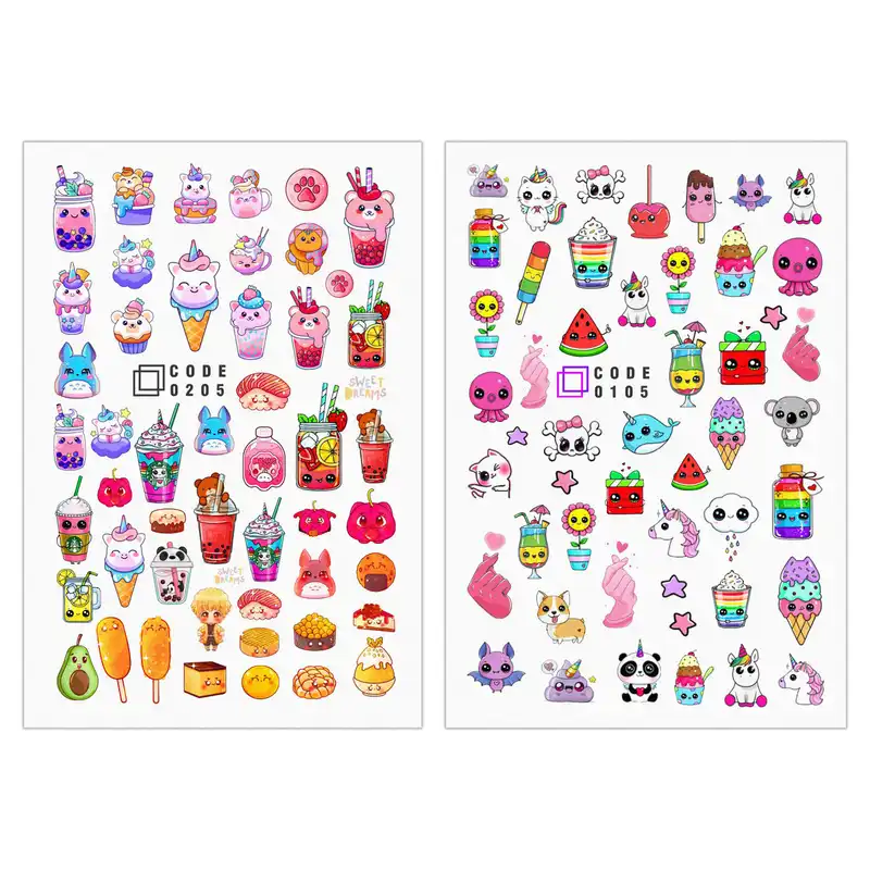 برچسب لنز ناخن مدل KI مجموعه 2 عددی