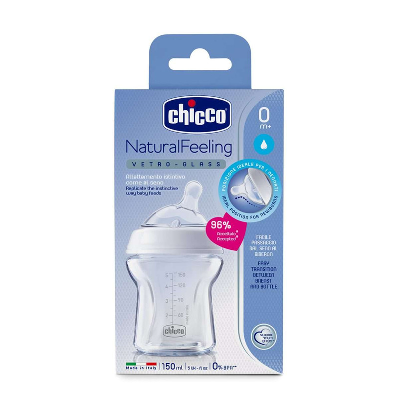 شیشه شیر چیکو مدل Natural Feeling ظرفیت 150 میلی لیتر شیشه شیر چیکو مدل Natural Feeling ظرفیت 150 میلی لیتر