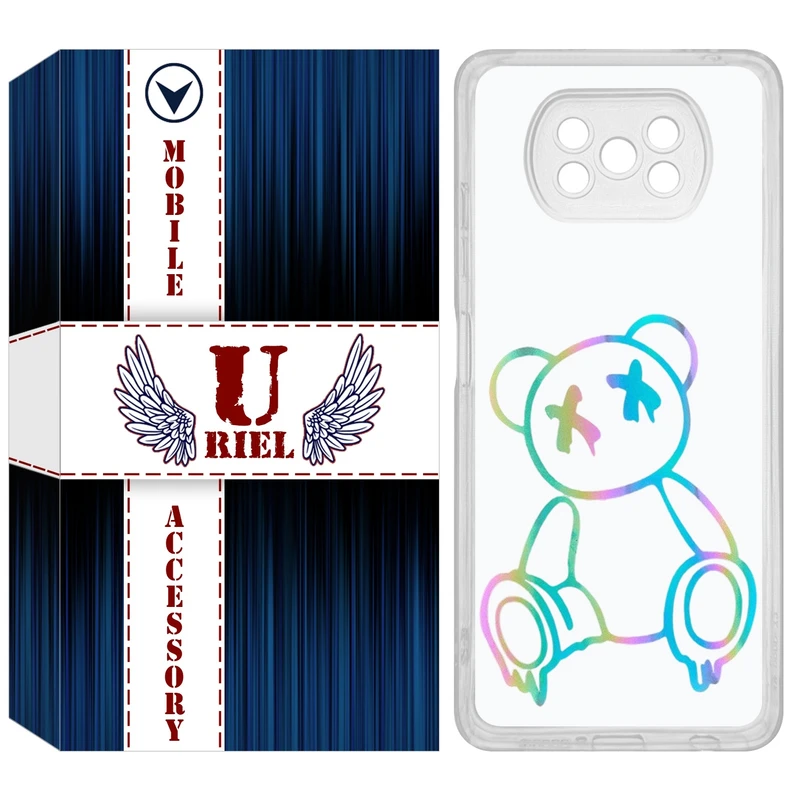 کاور یوریل مدل Clear کد 44 طرح خرس رنگی مناسب برای گوشی موبایل شیائومی Poco X3 / X3 Pro / X3 NFC