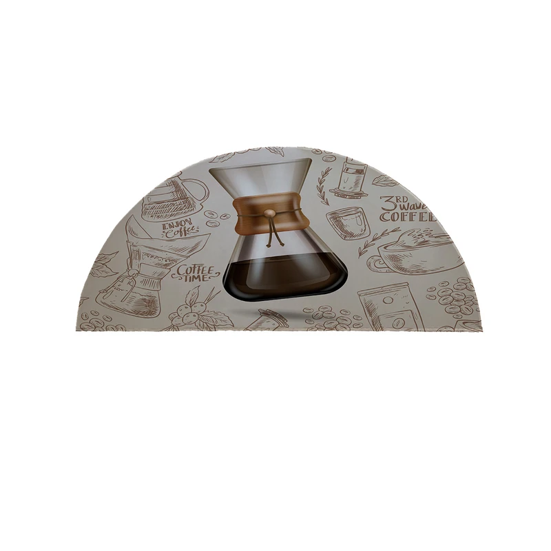 پادری مدل نیم دایره طرح کافی کد 8461 سایز 90×45 سانتی متر