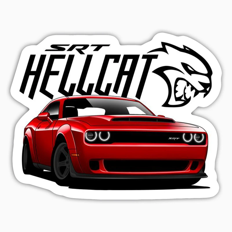 استیکر لپ تاپ و موبایل بووم طرح ماشین مدل Challenger Hellcat کد AG29