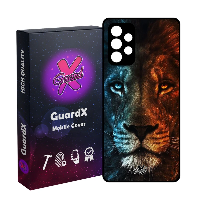 کاور گارد ایکس طرح شیر مدل Glass10634 مناسب برای گوشی موبایل سامسونگ Galaxy A73