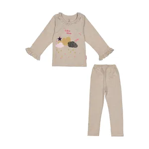 ست تی شرت آستین بلند و شلوار دخترانه آدمک مدل 2171279-12