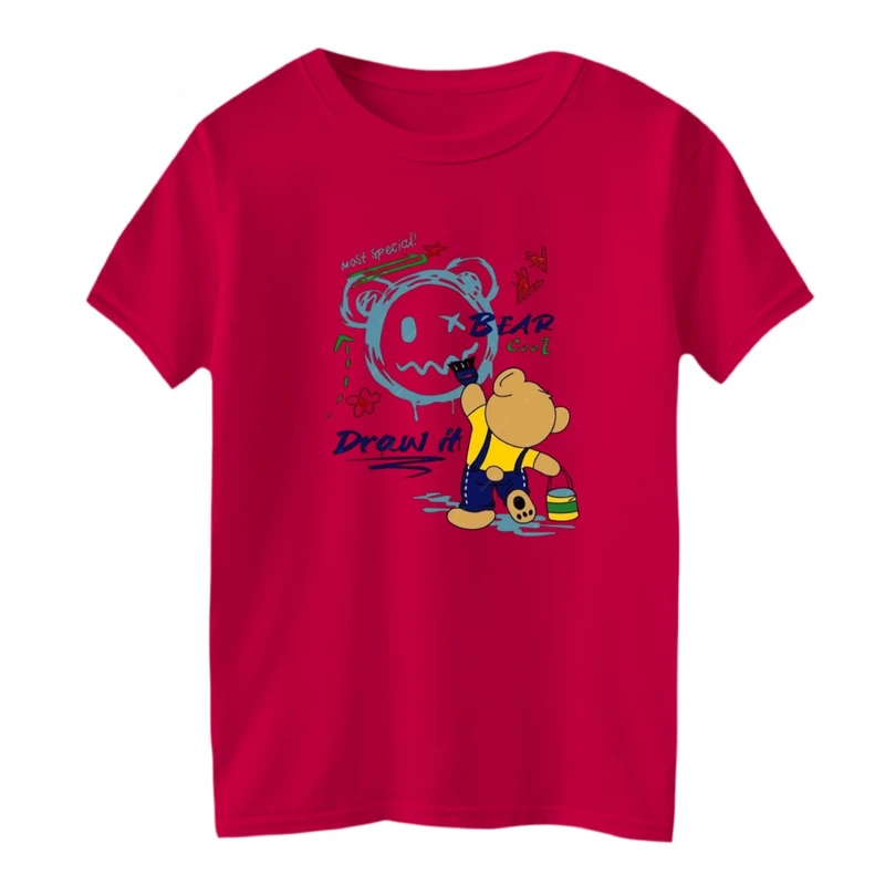 تی شرت آستین کوتاه بچگانه مدل تدی نقاش