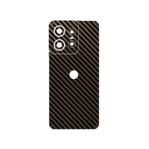 MAHOOT Glossy-Brown-Fiber Cover Sticker for Motorola Edge 50 Pro