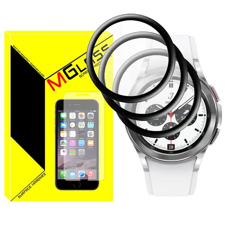 محافظ صفحه نمایش نانو ام‌گلس مدل Pmma-MG مناسب برای ساعت هوشمند سامسونگ Galaxy Watch 4 Classic 46mm بسته سه عددی
