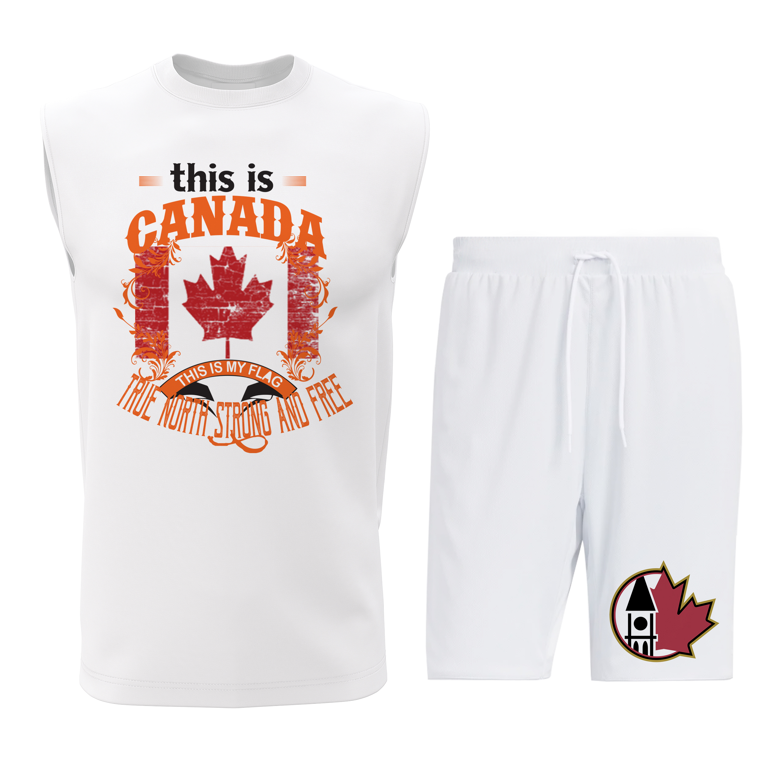 ست تاپ و شلوارک مردانه طرح کانادا مدل C067W