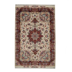فرش دستباف  زرع و نیم طرح علیا مدل تبریز چله ابریشم ریز 50 کد 982