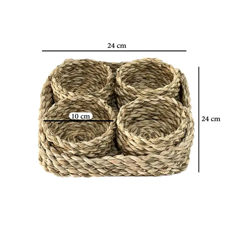 ست 5 تکه اردوخوری حصیری مدل نیکان