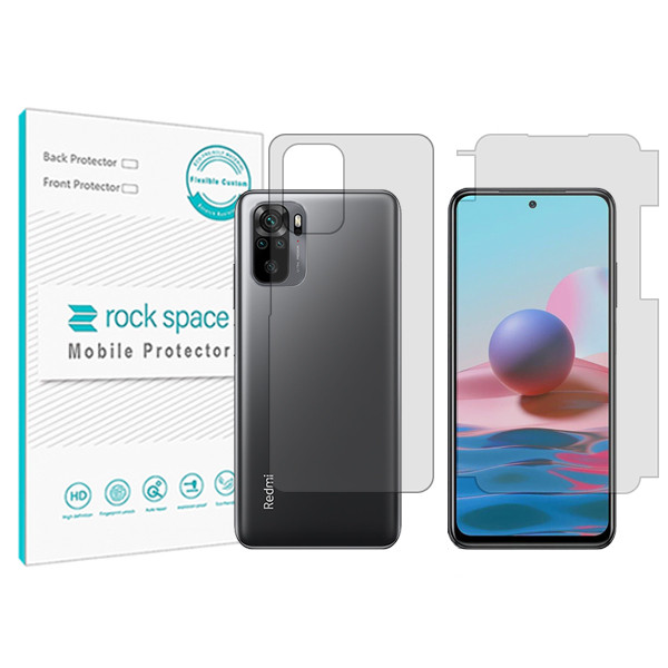 محافظ صفحه نمایش شفاف راک اسپیس مدل HyGEL مناسب برای گوشی موبایل شیائومی Redmi Note 10 S به همراه محافظ پشت