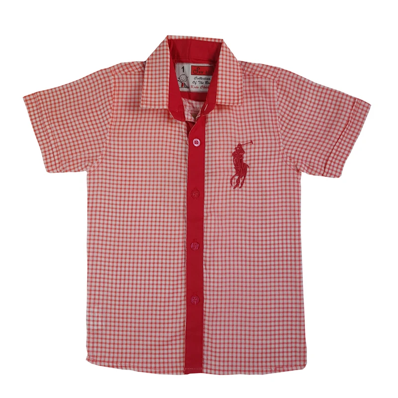 پیراهن آستین کوتاه یقه فرانک پسرانه مدل 260