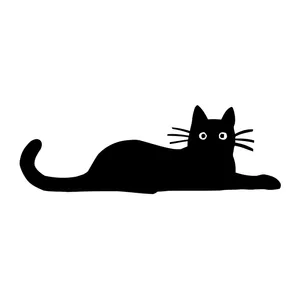 برچسب لپ تاپ پویا مارکت طرح گربه سیاه کد 2196