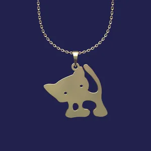 گردنبند طلا 18 عیار زنانه مدوپد مدل گربه کد T2-1-1047