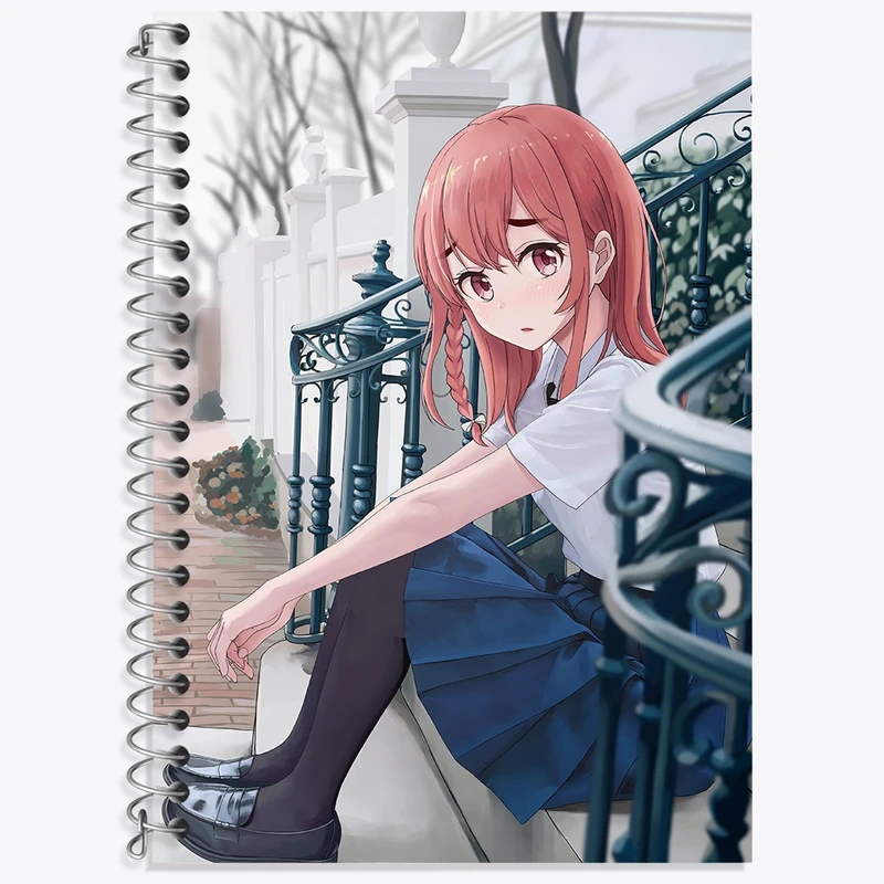 دفتر زبان 50 برگ خندالو مدل دو خط طرح سومی انیمه کانوجو اوکاری کد 34807