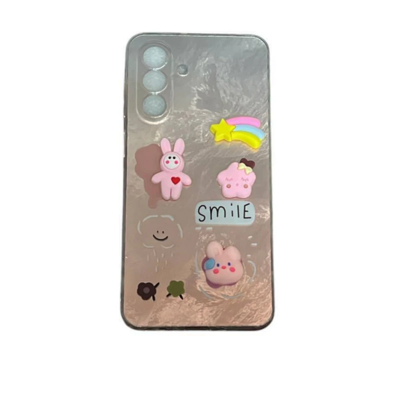 کاور مدل براش طرح ستاره ورنگین‌کمان برجسته کد Smil76 مناسب برای گوشی موبایل سامسونگ Galaxy A55