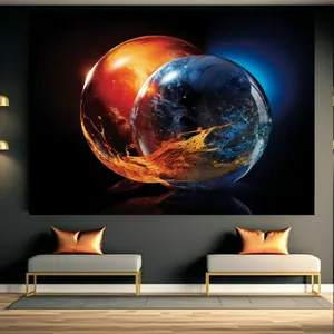 تابلو بوم طرح مخمل در هم رفتن گوی شیشه ای کد BK23235