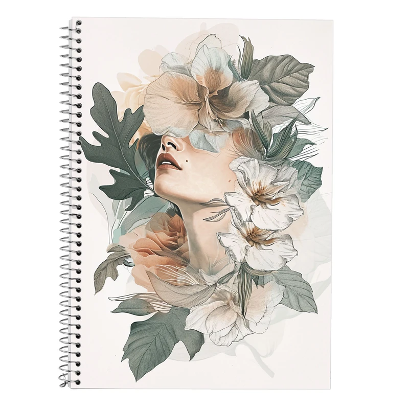 دفتر زبان 50 برگ مدوپد مدل دو خط طرح گل کد DF13929