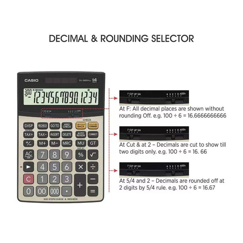 ماشین حساب کاسیو مدل DJ-240 D plus کد AT-125-2