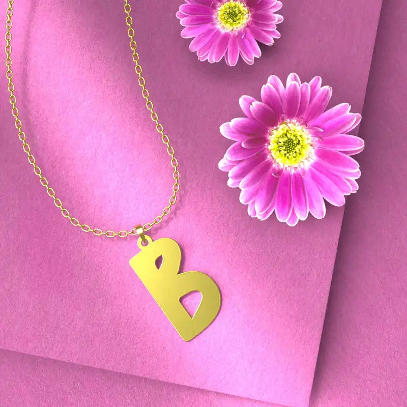 گردنبند طلا 18 عیار زنانه مدوپد مدل حرف B کد H3-1-1069