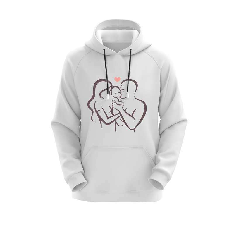 هودی زنانه مدل خانواده کد J251 رنگ سفید