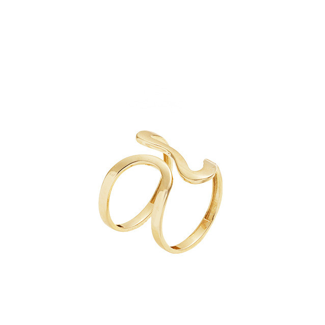 انگشتر طلا 18 عیار زنانه الی گالری مدل عسل و منحنی سایز 55