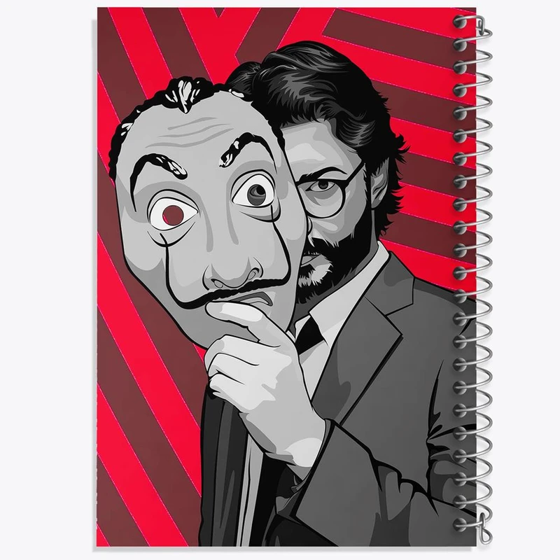 دفتر نقاشی 50 برگ خندالو مدل پروفسور سریال Money Heist کد 3238