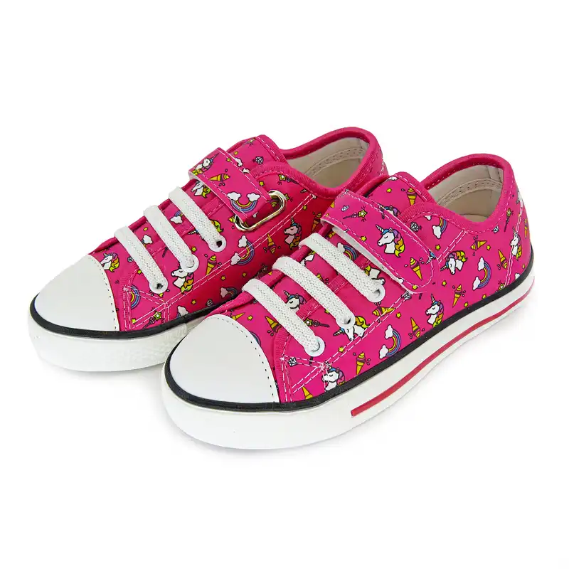 کفش راحتی دخترانه مدل یونیکورن رنگ سرخابی