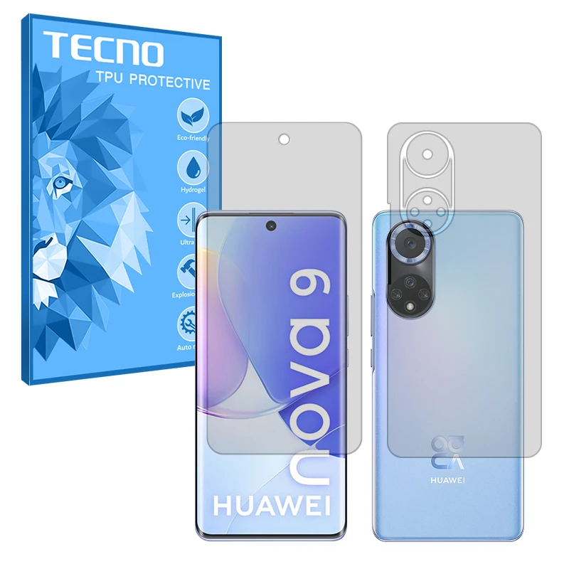 محافظ صفحه نمایش مات تکنو مدل Resistant مناسب برای گوشی موبایل هوآوی Nova 9 به همراه محافظ پشت گوشی موبایل 