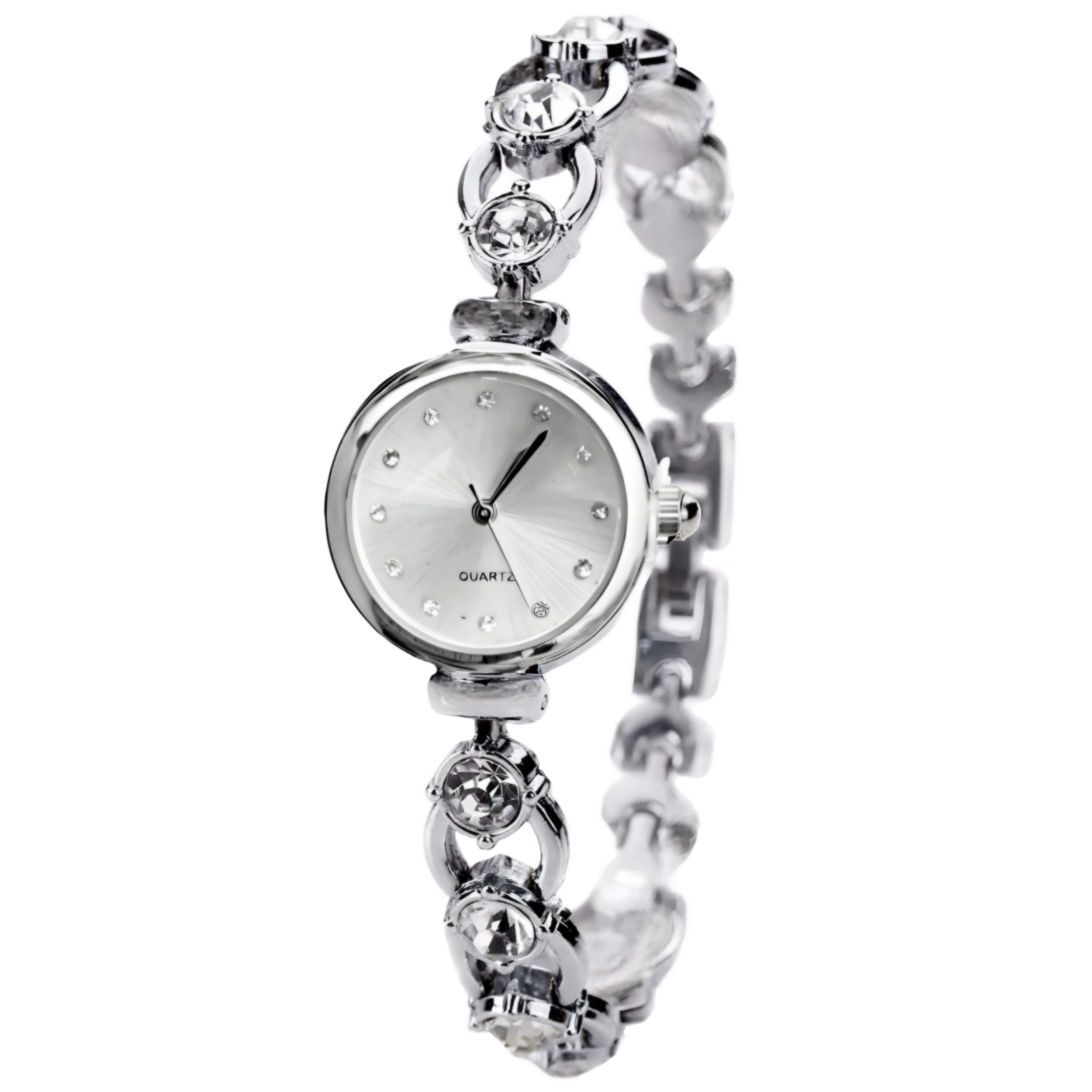 ساعت مچی عقربه ای زنانه مدل بند نگین دار دستبندی کد 2 ساعت مچی عقربه ای زنانه مدل بند نگین دار دستبندی کد 2