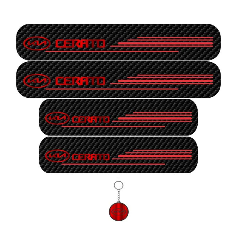 برچسب پارکابی خودرو لندمون کد LC056 MR مناسب برای کیا سراتو مجموعه 4 عددی به همراه جاکلیدی