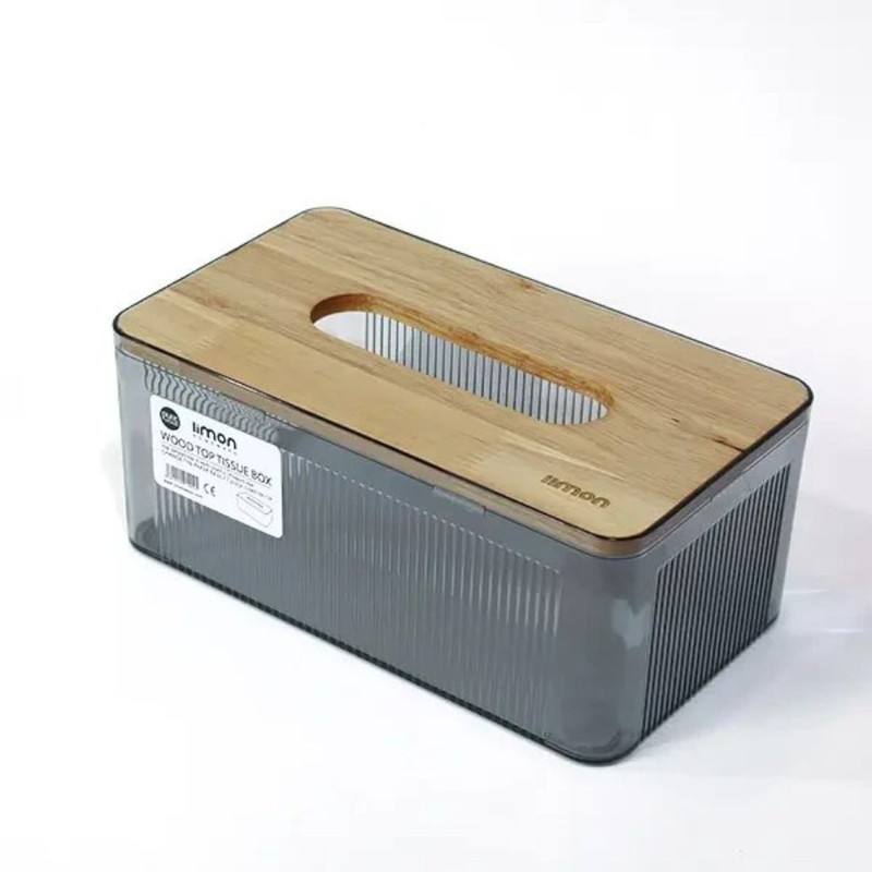 جعبه دستمال کاغذی لیمون مدل رویه چوبی