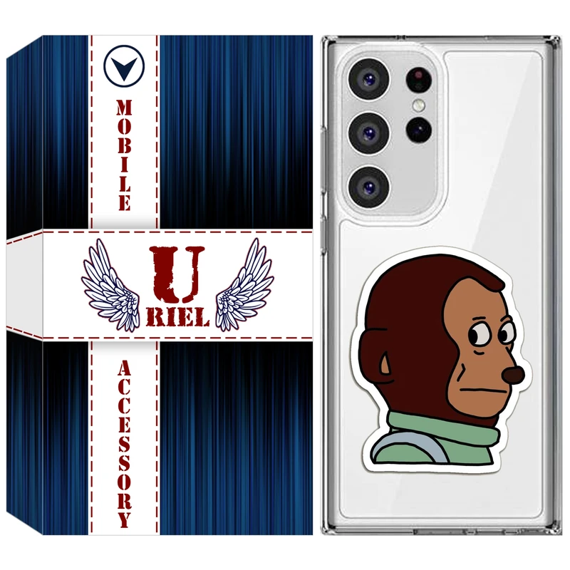 کاور یوریل مدل Clear کد 88 طرح میمون مناسب برای گوشی موبایل سامسونگ Galaxy S23 Ultra