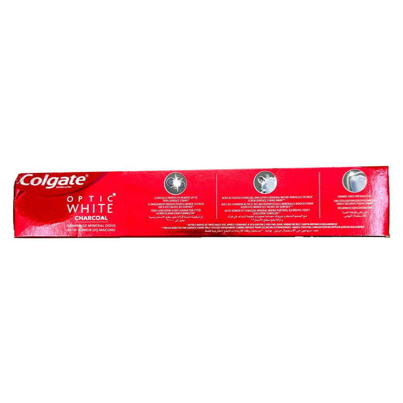 خمیر دندان کلگیت مدل Optic White Charcoal حجم 125 میلی لیتر