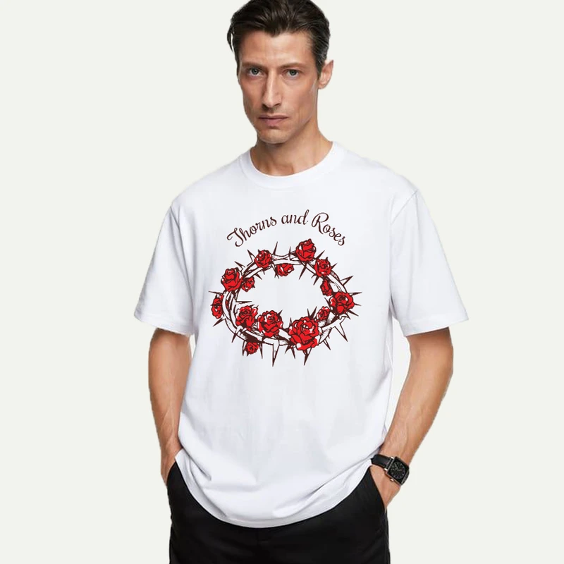 تی شرت آستین کوتاه مردانه مدل گل رز z483