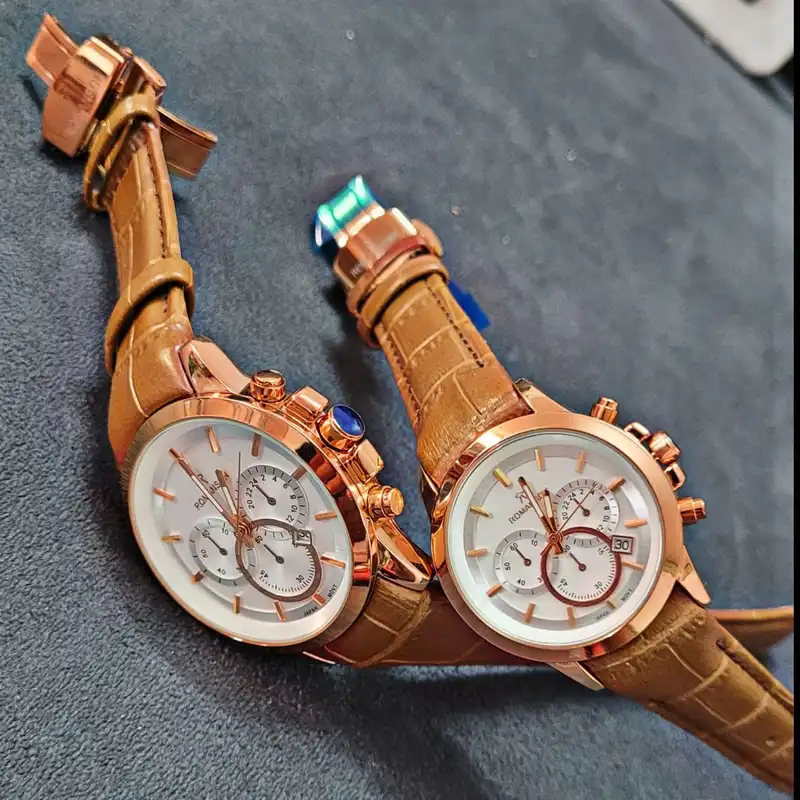 ست ساعت مچی عقربه ای زنانه و مردانه رومانسون مدل تک موتور ضد آب 03