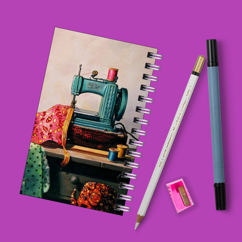 دفترچه یادداشت مدل to do list طرح چرخ خیاطی کد 6884662