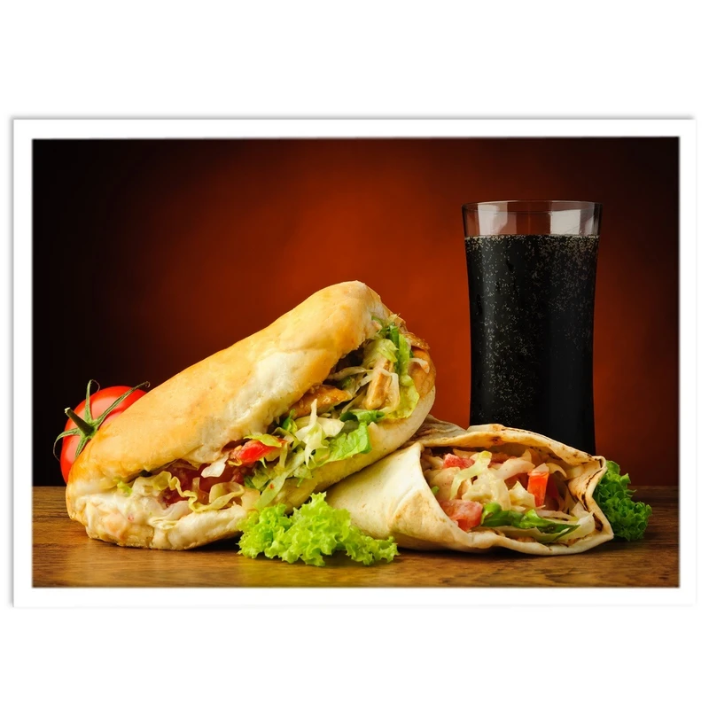 تابلو نوری بکلیت طرح فست فود ساندویچ مرغ مدل W-S1072