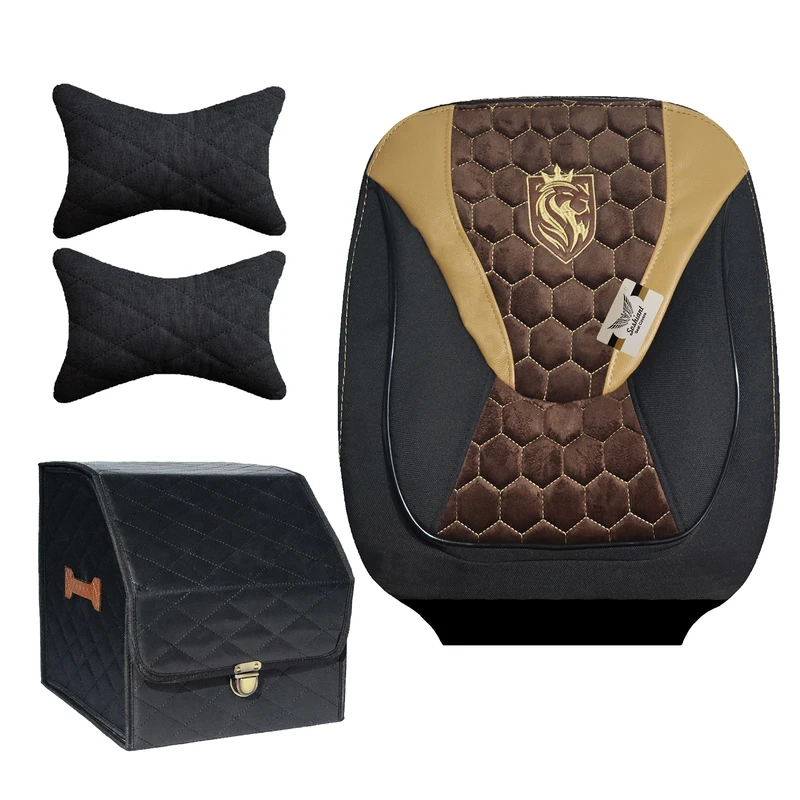 روکش صندلی خودرو سوشیانت مدل ENZO مناسب برای پژو پارس به همراه پشت گردنی و باکس صندوق