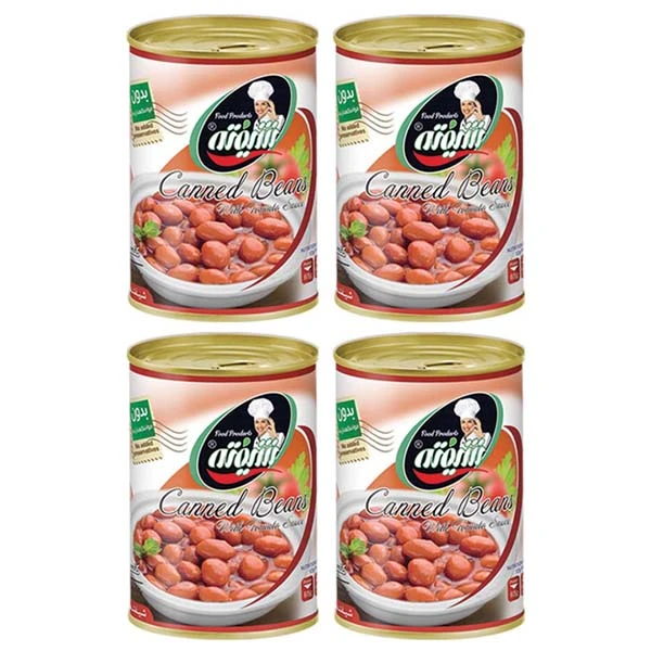 کنسرو لوبیا چیتی با سس گوجه فرنگی شیفته - 370 گرم بسته 4 عددی