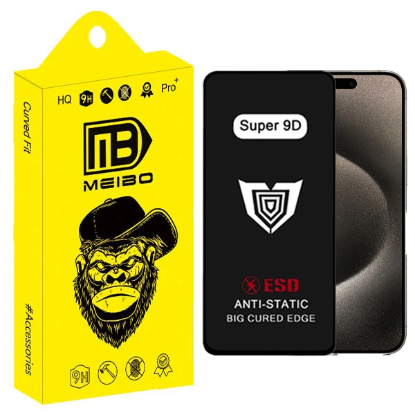محافظ صفحه نمایش میبو مدل Super 9D Pro مناسب برای گوشی موبایل اپل IPhone 15 Pro Max