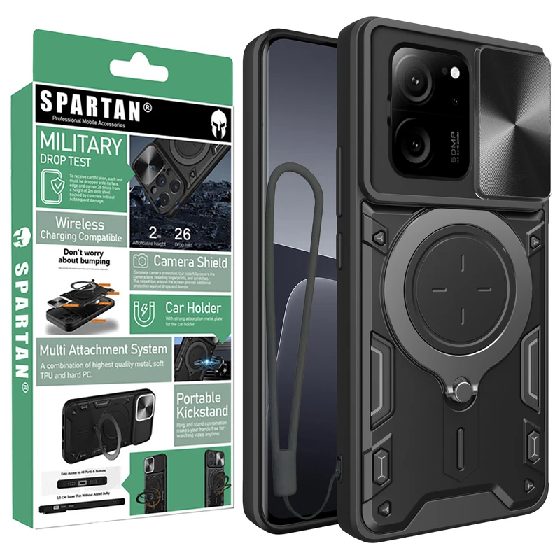 کاور اسپارتان مدل Magnet Ring Strap مناسب برای گوشی موبایل شیائومی Xiaomi 12T/ 12T Pro به همراه بند آویز