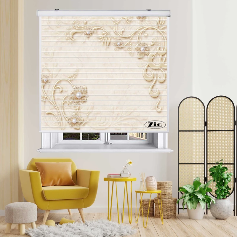 پرده زبرا زیو مدل سیلوئت 3D1296 سایز 150x150 سانتی متر