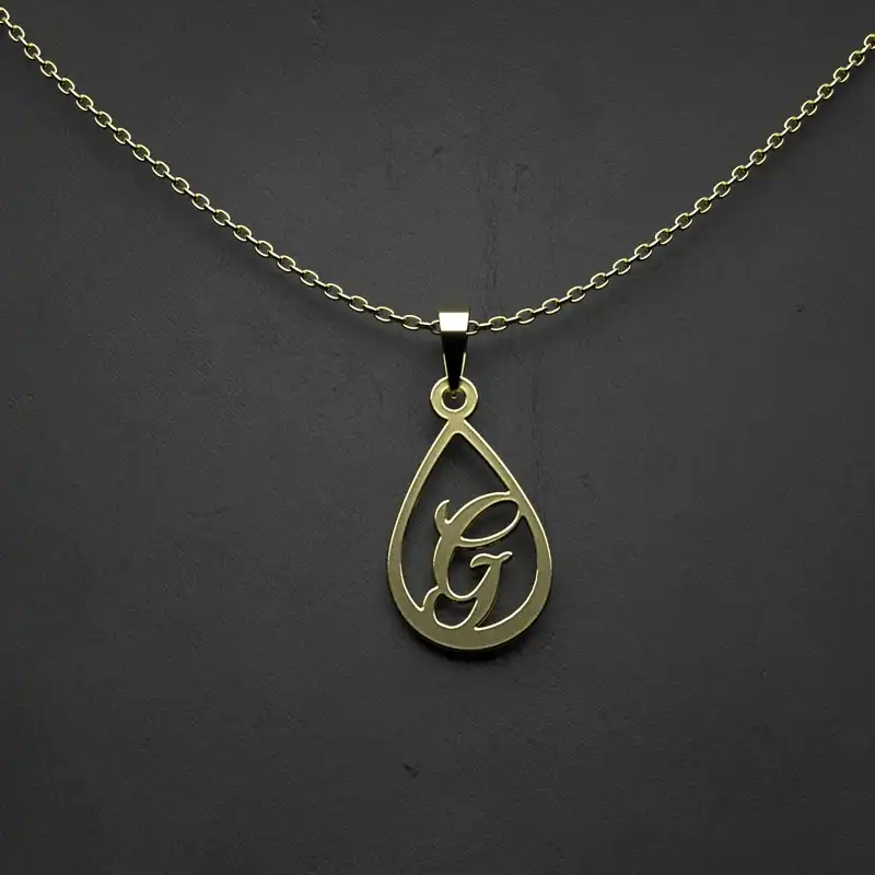 گردنبند طلا 18 عیار زنانه مدوپد مدل حرف G کد JJ2-1-1048